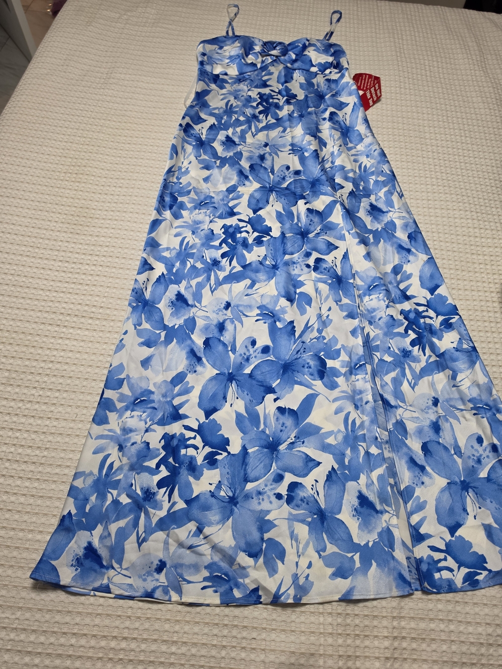 Blue Floral Long Sleeve Dress by